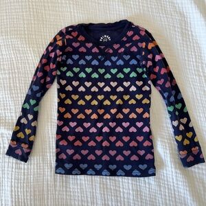Primary Blue and Pink Long Sleeve Tee with Bow Pattern
